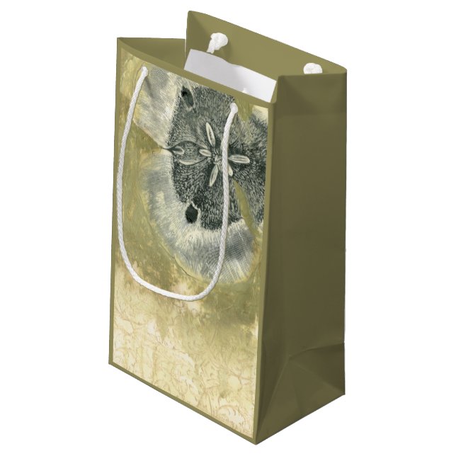 Flowerhead Abstract with Glazed Texture Small Gift Bag (Back Angled)