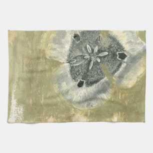 Flowerhead Abstract with Glazed Texture Tea Towel