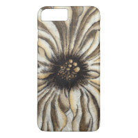 Flowerhead Fresco on Tan Background
