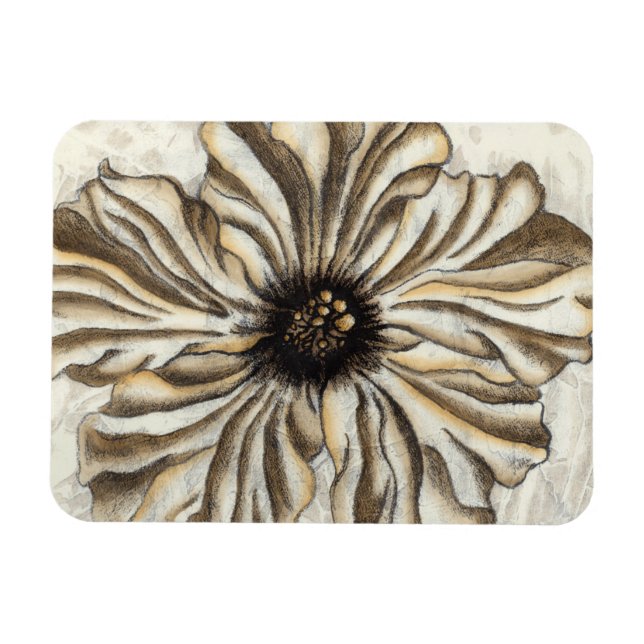 Flowerhead Fresco on Tan Background Magnet (Horizontal)