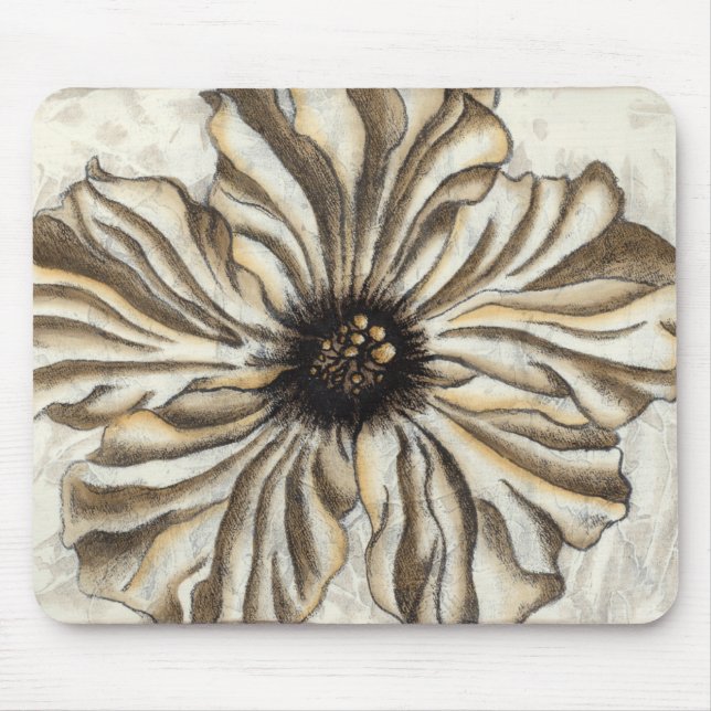 Flowerhead Fresco on Tan Background Mouse Mat (Front)