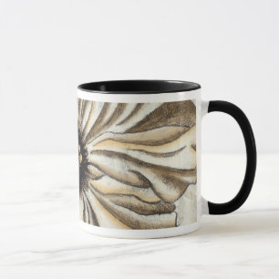 Flowerhead Fresco on Tan Background Mug