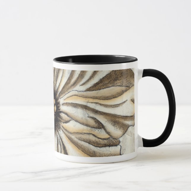 Flowerhead Fresco on Tan Background Mug (Right)
