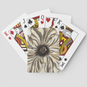 Flowerhead Fresco on Tan Background Playing Cards