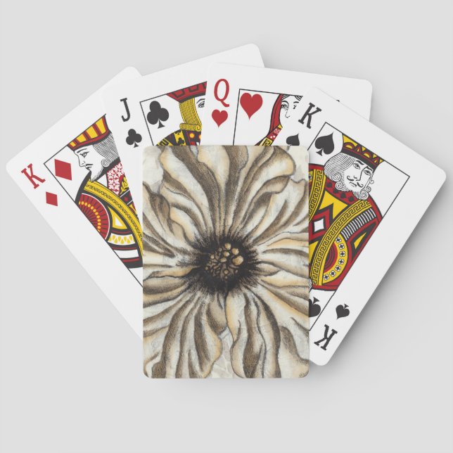 Flowerhead Fresco on Tan Background Playing Cards (Back)