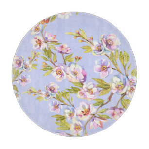 Flowering Apple Cherry Watercolor Pattern Cutting Board