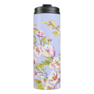 Flowering Apple Cherry Watercolor Pattern Thermal Tumbler