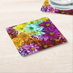 Flowering Autumn Square Paper Coaster