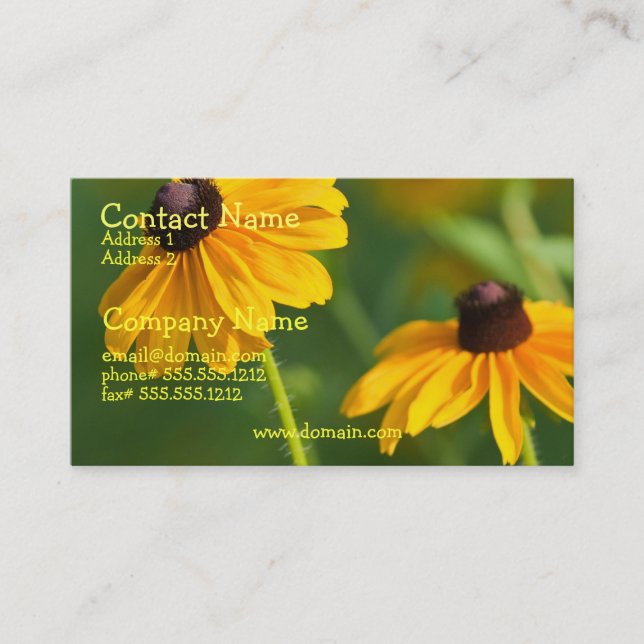 Flowering Black Eyed Susan Business Card (Front)