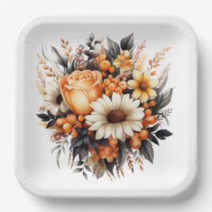 Flowering Bouquet Paper Plate