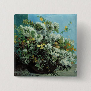 Flowering Branches and Flowers, 1855 15 Cm Square Badge