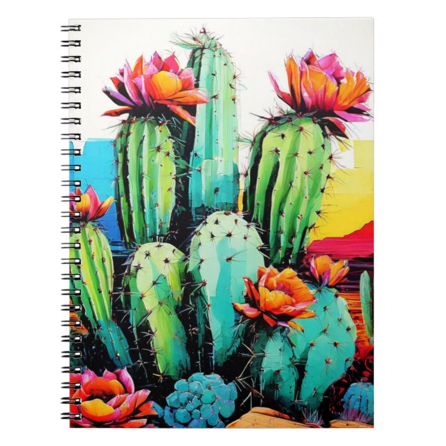 Flowering Cactus Desert Art | Notebook Journal (Front)