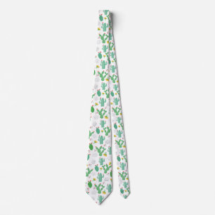 Flowering Cactus & Desert Flowers Pattern Tie
