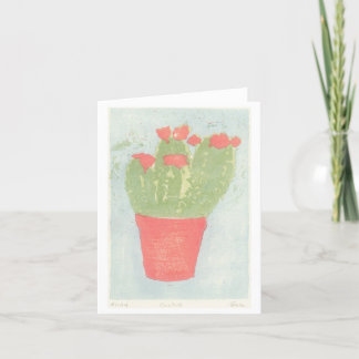 Flowering Cactus Japanese Woodblock Print Card