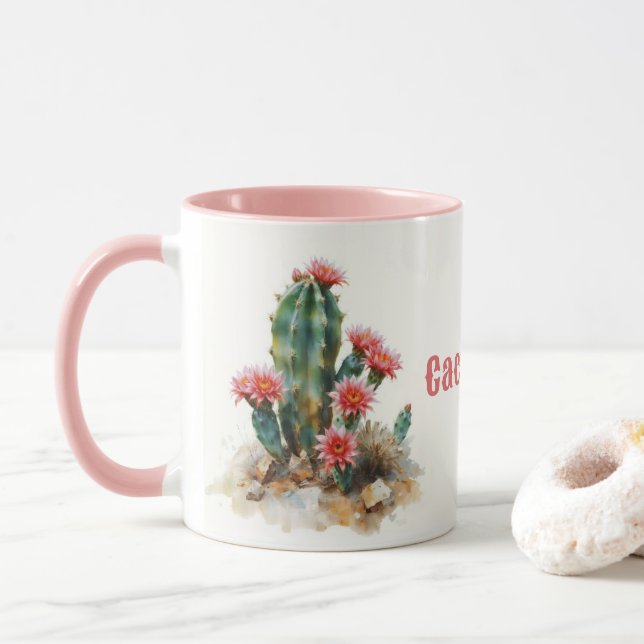 Flowering Cactus Mug (With Donut)