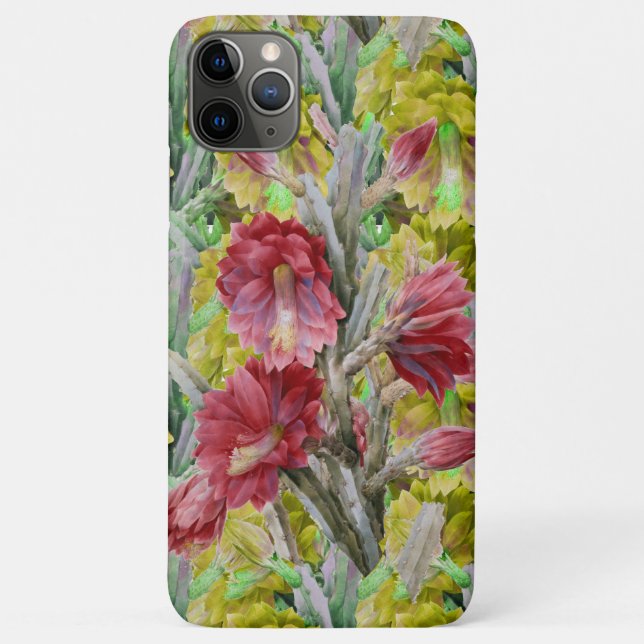 FLOWERING CACTUS ,RED PINK YELLOW FLOWERS  Floral Case-Mate iPhone Case (Back)