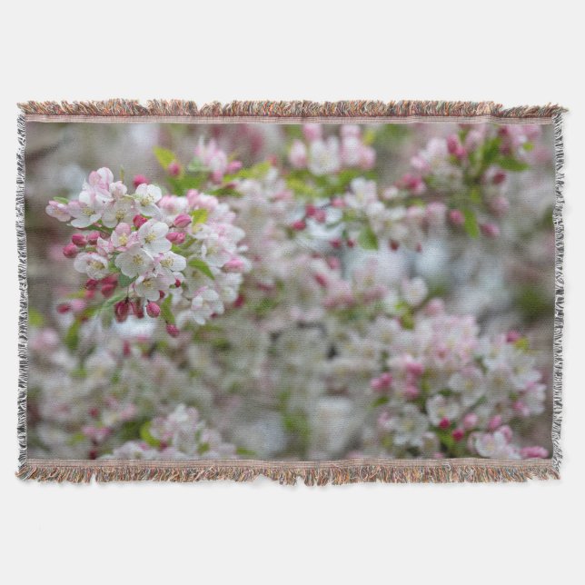 Flowering Crab-apple Throw Blanket (Front)