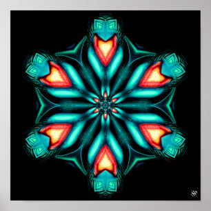 Flowering death v1 - colourful patterns pareidolia poster