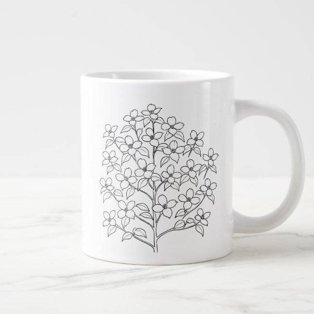 Flowering Dogwood - Cornus florida - Native Plants Large Coffee Mug (Right)