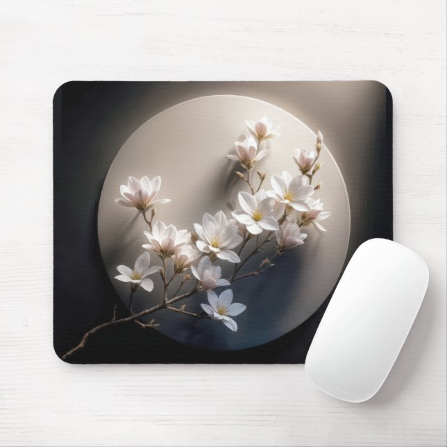 Flowering Dogwood Tree Branch Mouse Mat (With Mouse)