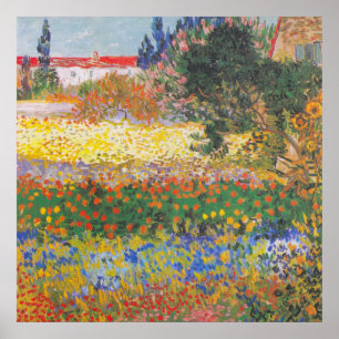 Flowering Garden 1888 by Vincent Van Gogh Fine Art Poster