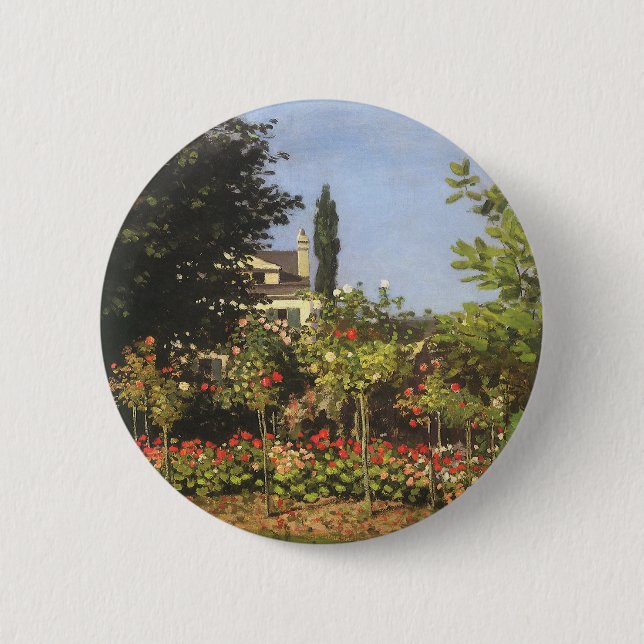 Flowering Garden at Sainte Adresse by Claude Monet 6 Cm Round Badge (Front)