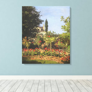 Flowering Garden at Sainte Adresse by Claude Monet Canvas Print