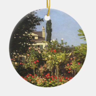 Flowering Garden at Sainte Adresse by Claude Monet Ceramic Tree Decoration