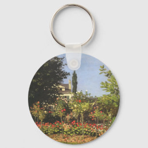 Flowering Garden at Sainte Adresse by Claude Monet Key Ring