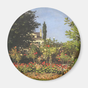 Flowering Garden at Sainte Adresse by Claude Monet Magnet