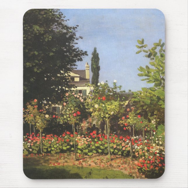 Flowering Garden at Sainte Adresse by Claude Monet Mouse Mat (Front)