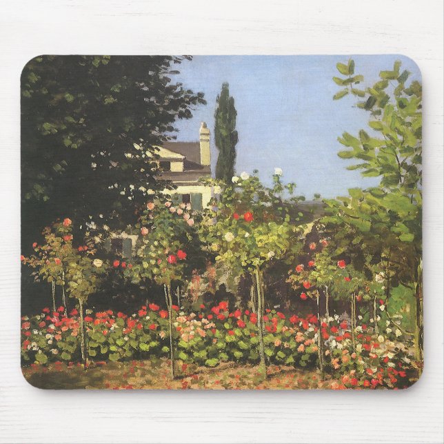 Flowering Garden at Sainte Adresse by Claude Monet Mouse Mat (Front)