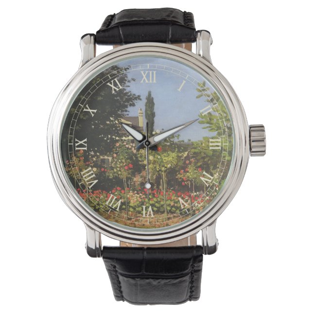 Flowering Garden at Sainte Adresse by Claude Monet Watch (Front)