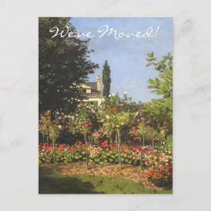 Flowering Garden by Claude Monet Change of Address Announcement Postcard