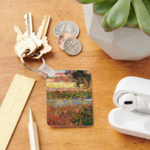 Flowering Garden by Vincent van Gogh Key Ring