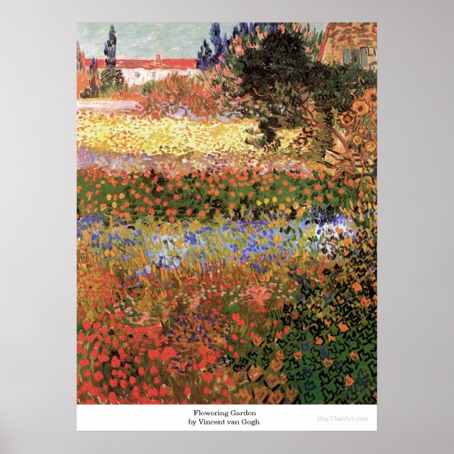 Flowering Garden  by Vincent van Gogh Poster (Front)