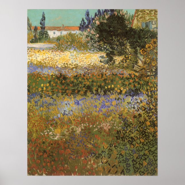 Flowering Garden by Vincent van Gogh Poster (Front)