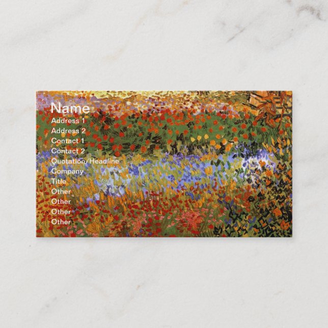 Flowering Garden (F430) Van Gogh Fine Art Business Card (Front)