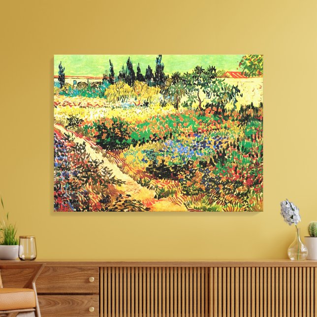 Flowering Garden with Path by Vincent van Gogh Canvas Print (Insitu(LivingRoom))