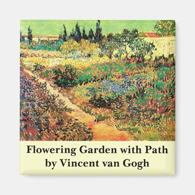 Flowering Garden with Path by Vincent van Gogh Magnet (Front)