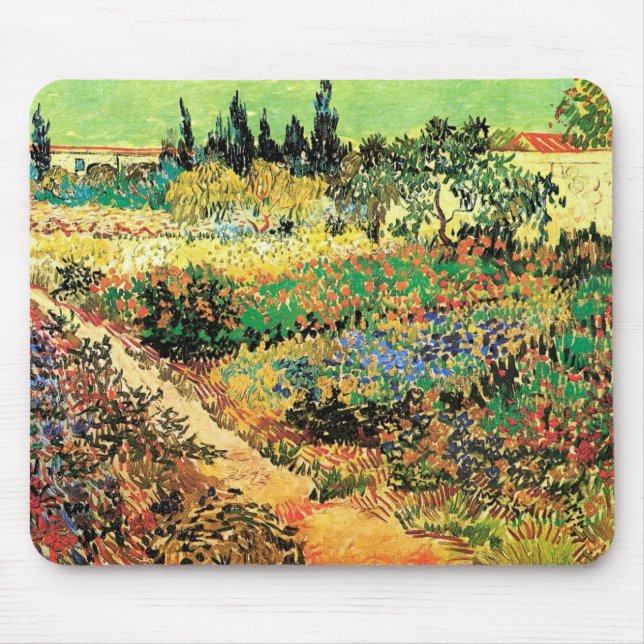 Flowering Garden with Path by Vincent van Gogh Mouse Mat (Front)