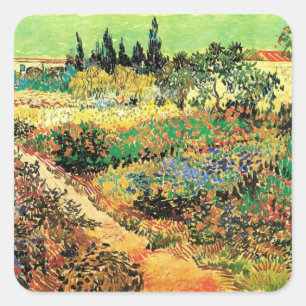 Flowering Garden with Path by Vincent van Gogh Square Sticker
