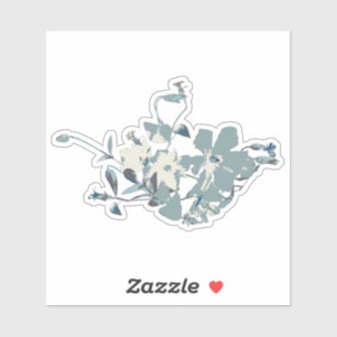 Flowering Grey Blue Cream Clematis Vines Pattern