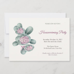 Flowering Kale Rosettes Housewarming Invitation