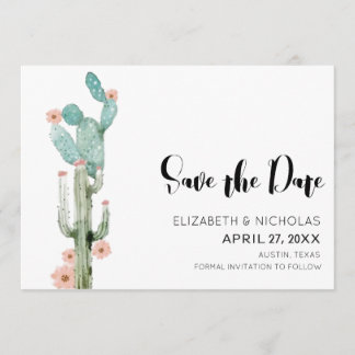 Flowering Love - Cactus Photo Save The Date