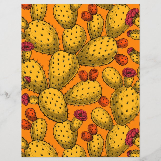 Flowering opuntia in yellow (Front)