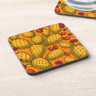 Flowering opuntia in yellow coaster