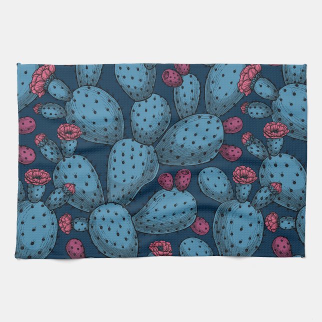 Flowering opuntia tea towel (Horizontal)