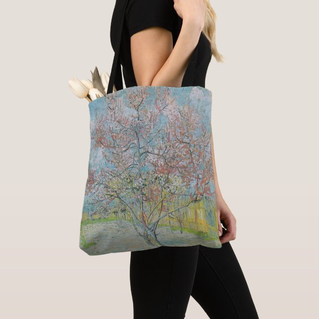 Flowering Peach Tree Tote Bag (Close Up)