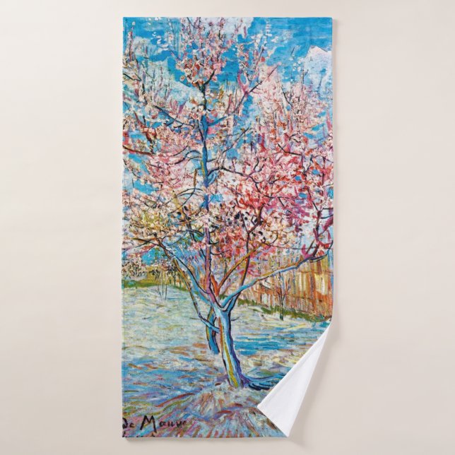 Flowering Peach Tree, Van Gogh Bath Towel (Bath Towel)